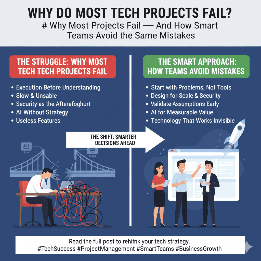 Why Most Tech Projects Fail — And How Smart Teams Avoid the Same Mistakes